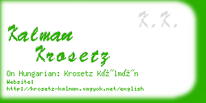 kalman krosetz business card